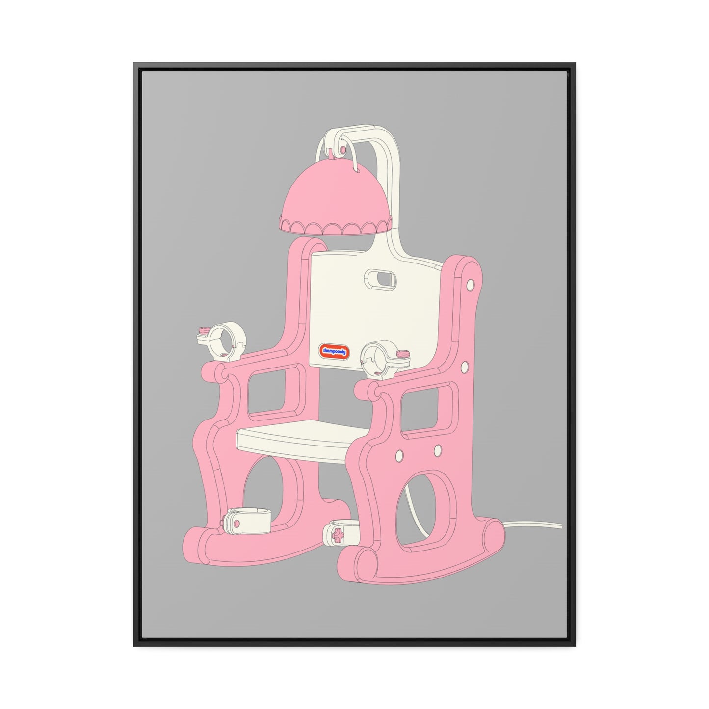 Electric Chair Illustrated Framed Canvas Gallery Wrap (Grey)