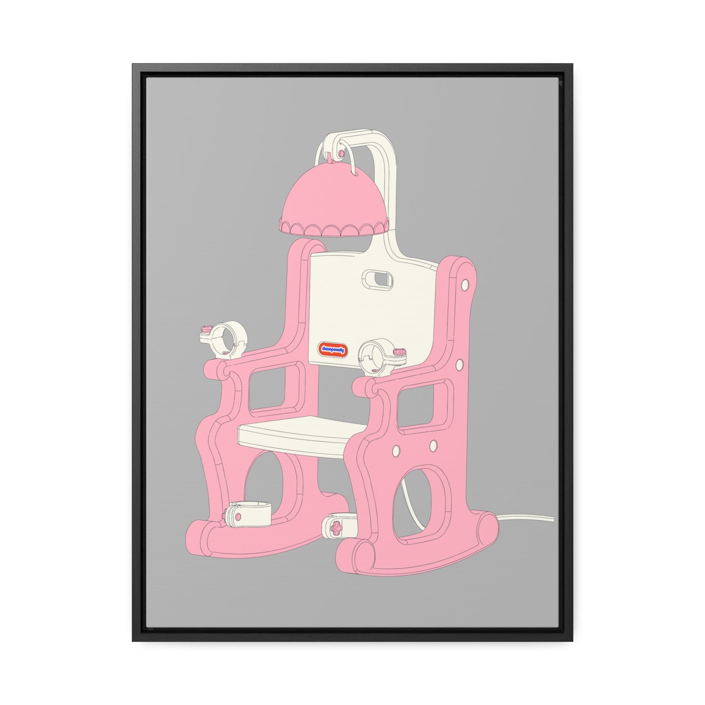 Electric Chair Illustrated Framed Canvas Gallery Wrap (Grey)