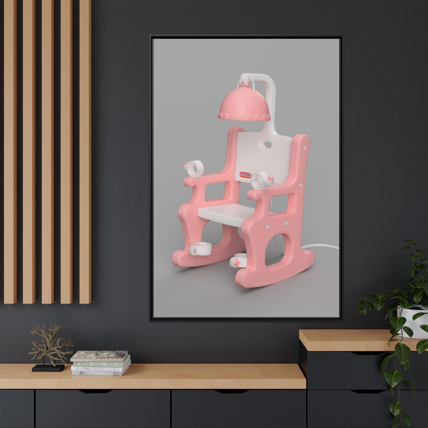 Electric Chair Framed Canvas Gallery Wrap