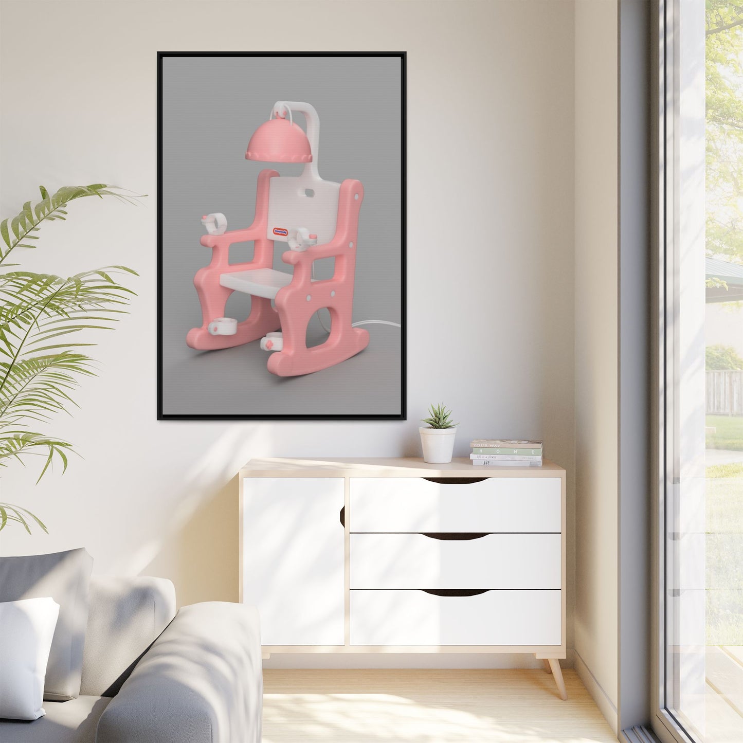 Electric Chair Framed Canvas Gallery Wrap