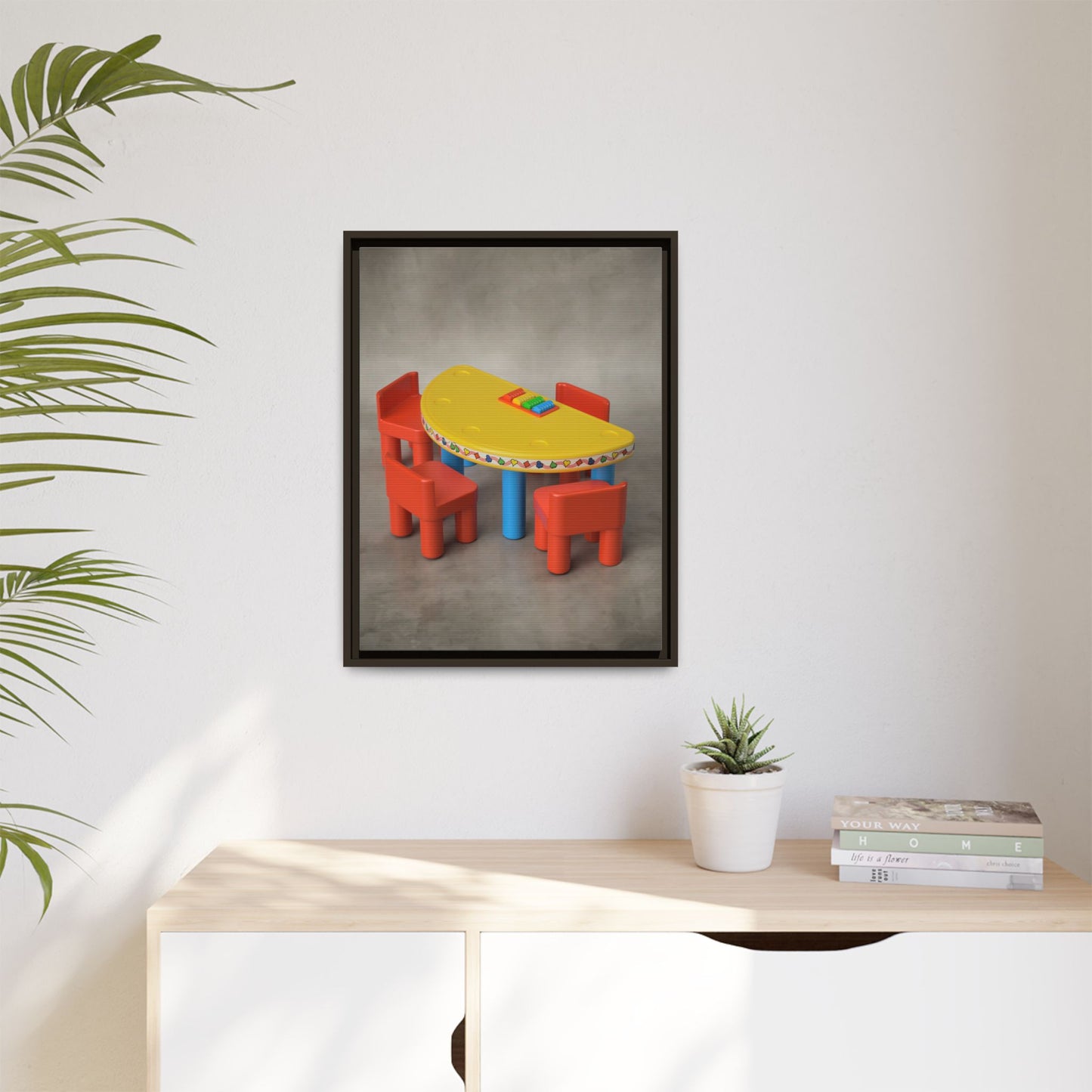 Poker Table Framed Canvas Gallery Wrap