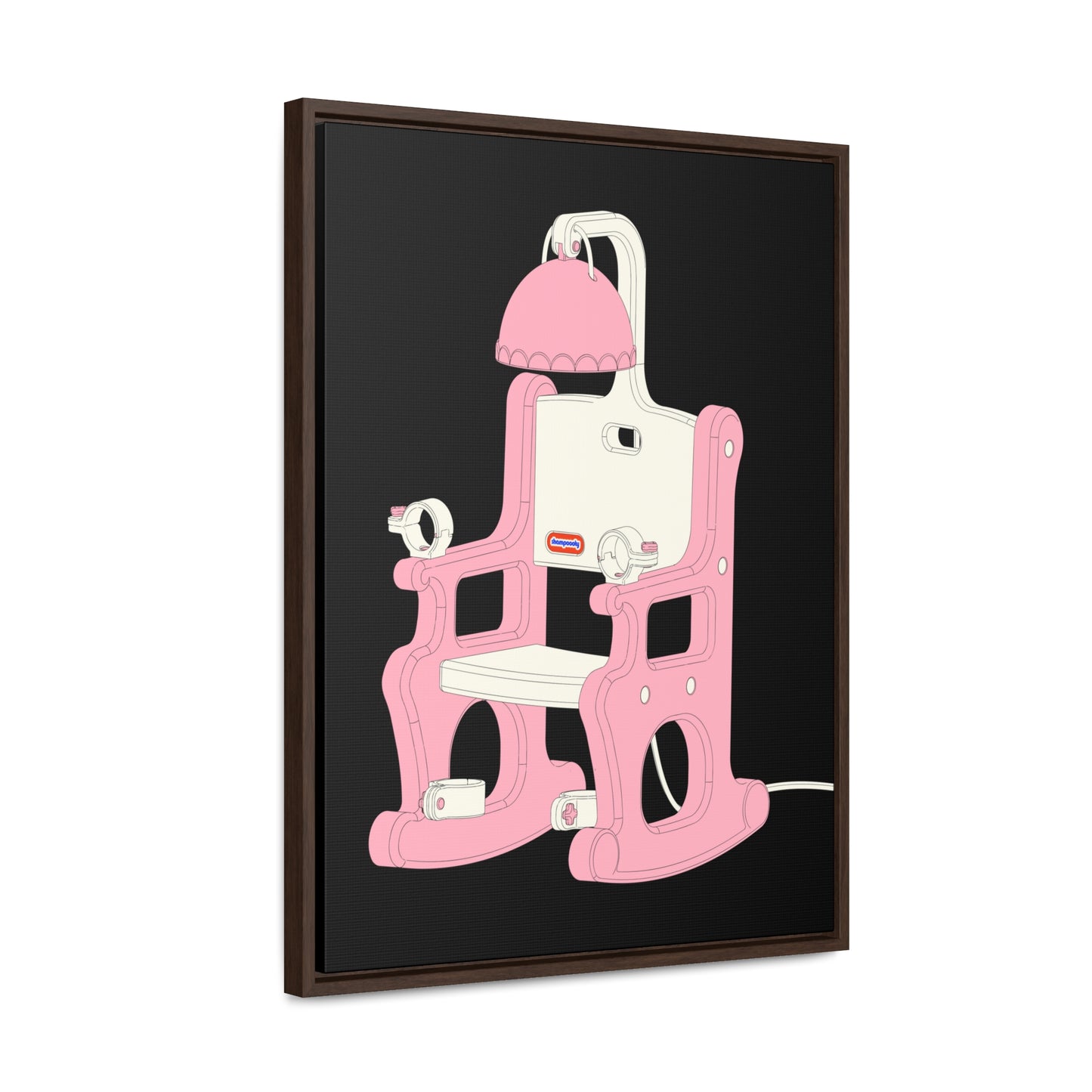 Electric Chair Illustrated Framed Canvas Gallery Wrap (Black)