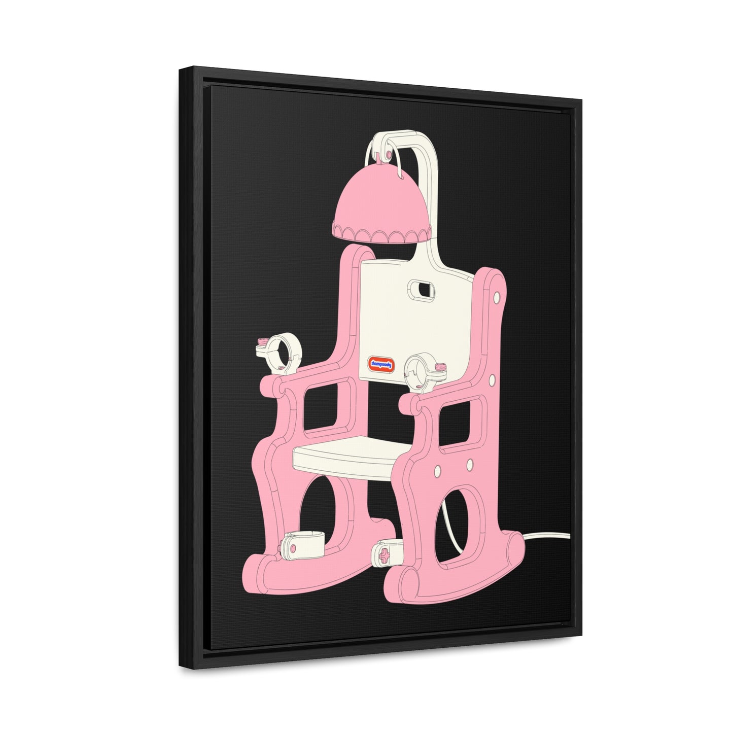 Electric Chair Illustrated Framed Canvas Gallery Wrap (Black)