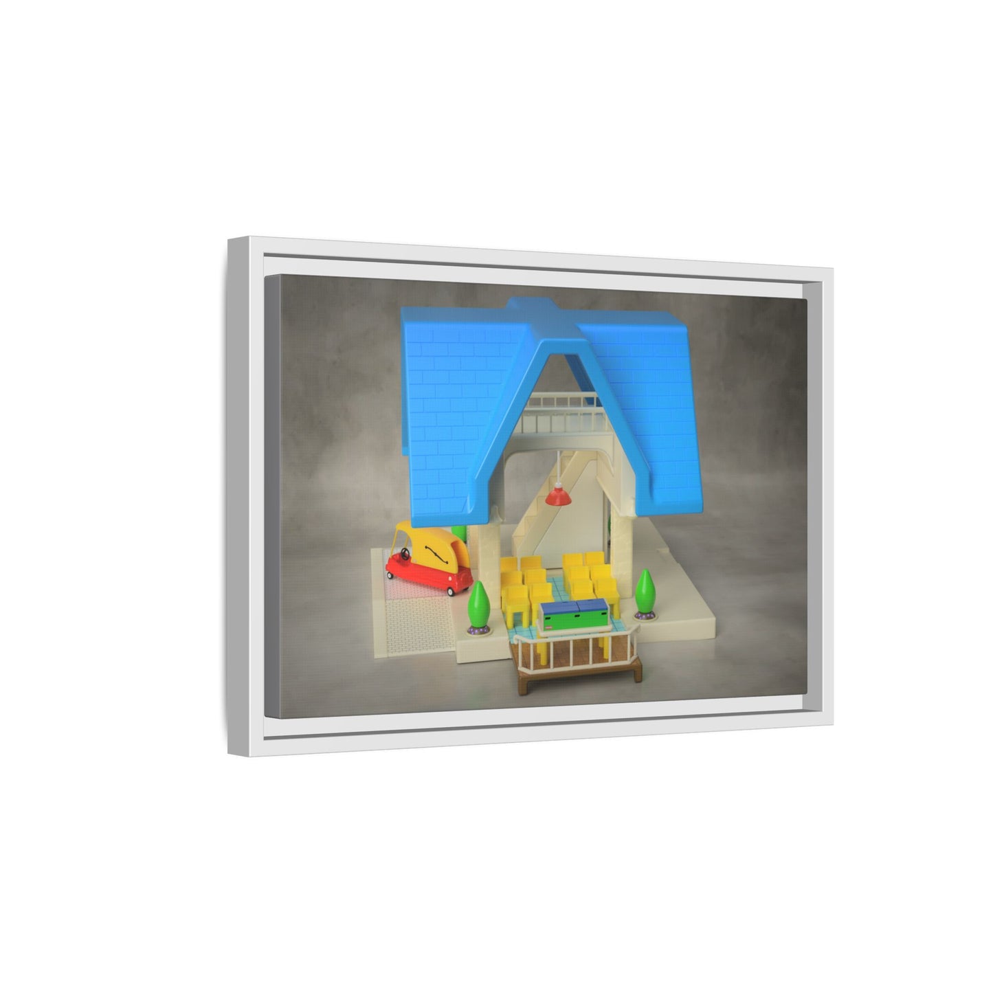 Funeral Home Dollhouse Framed Canvas Gallery Wrap