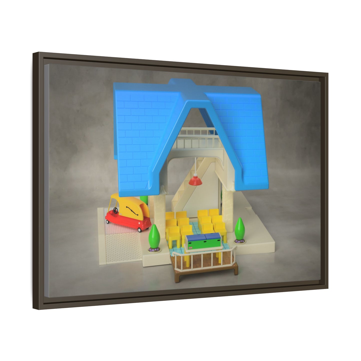 Funeral Home Dollhouse Framed Canvas Gallery Wrap