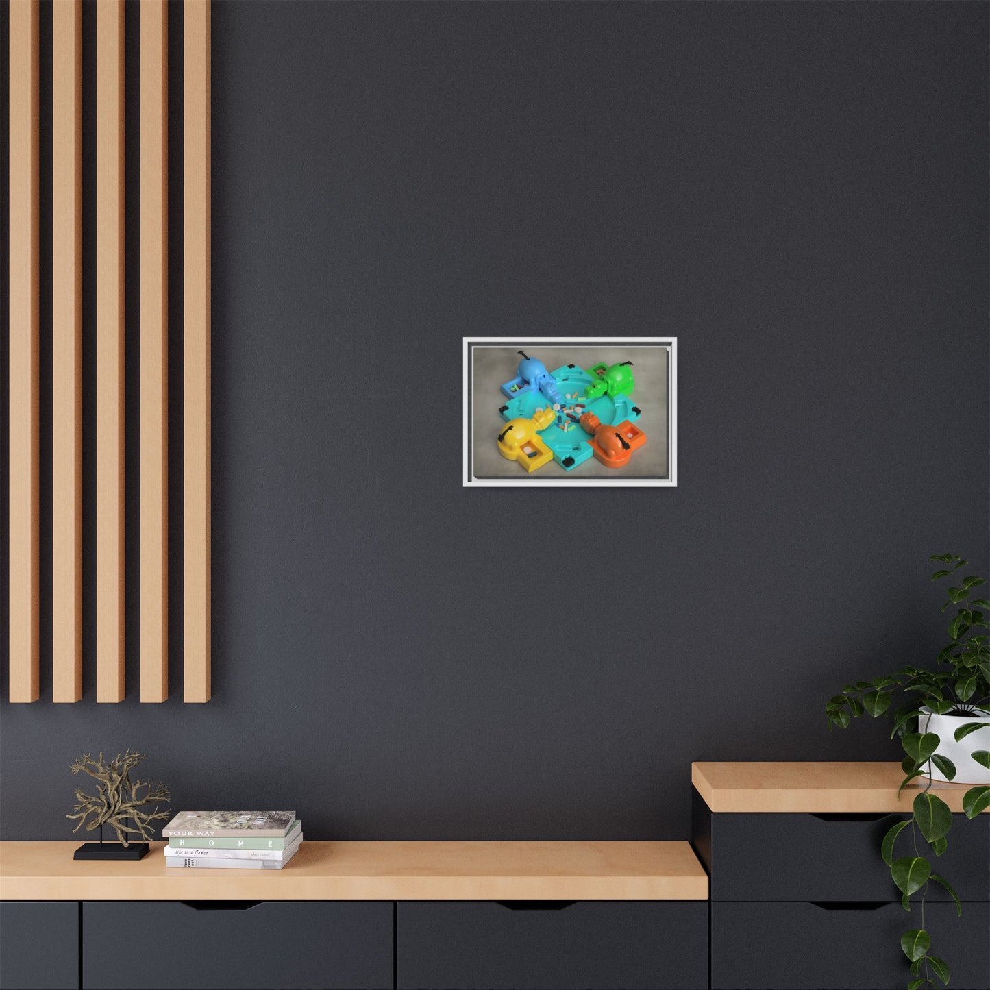 Hungry Hippos Framed Canvas Gallery Wrap