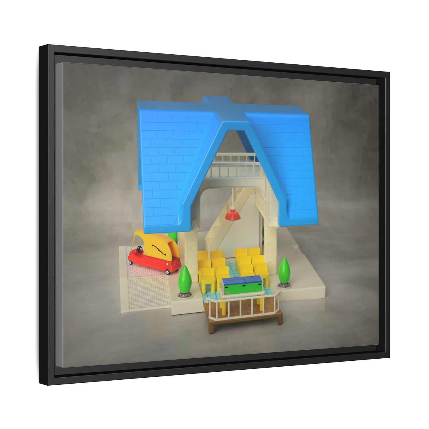 Funeral Home Dollhouse Framed Canvas Gallery Wrap