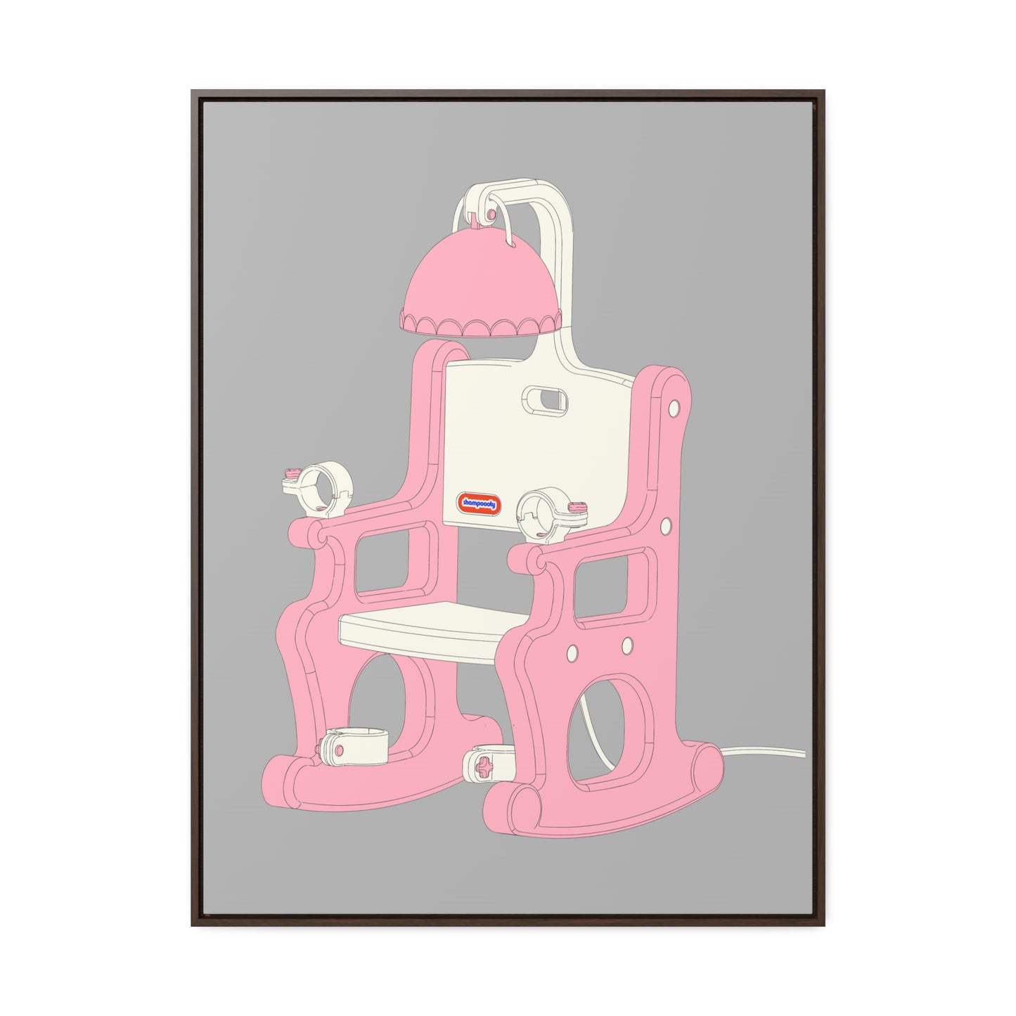 Electric Chair Illustrated Framed Canvas Gallery Wrap (Grey)