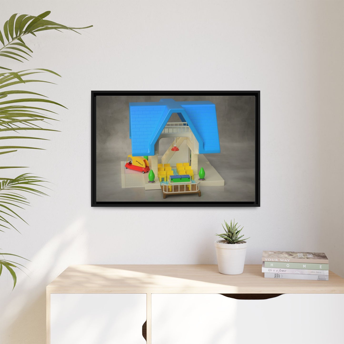 Funeral Home Dollhouse Framed Canvas Gallery Wrap