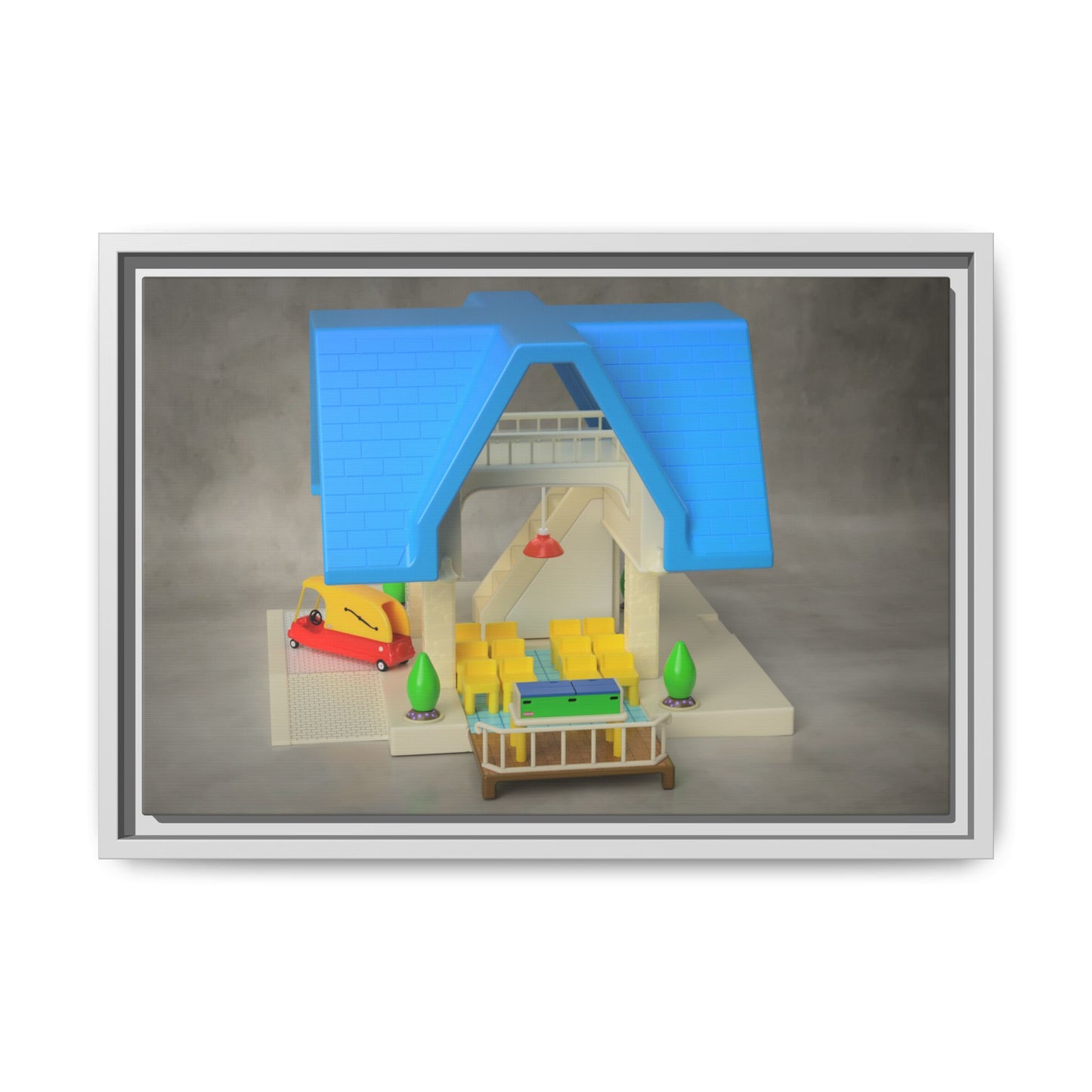 Funeral Home Dollhouse Framed Canvas Gallery Wrap