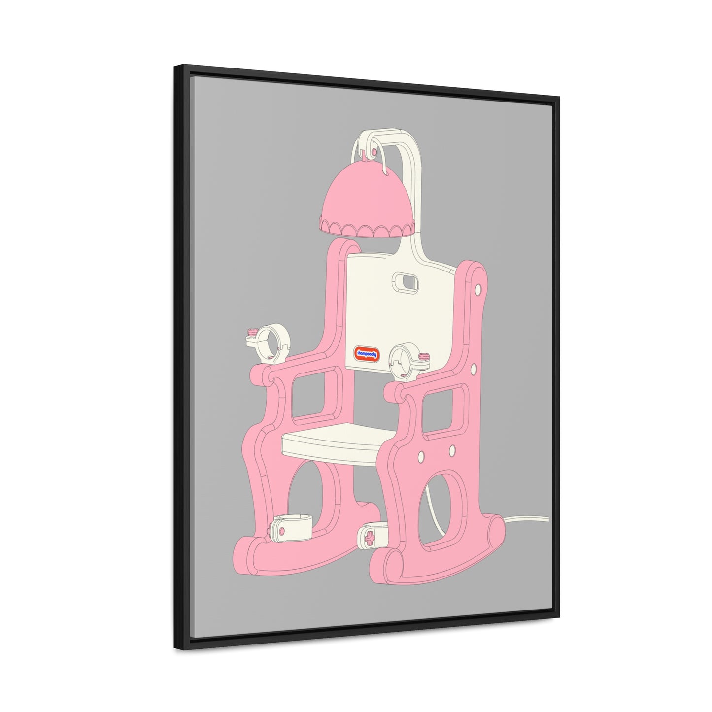 Electric Chair Illustrated Framed Canvas Gallery Wrap (Grey)