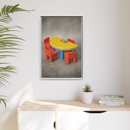 Poker Table Framed Canvas Gallery Wrap