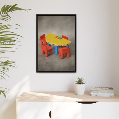 Poker Table Framed Canvas Gallery Wrap