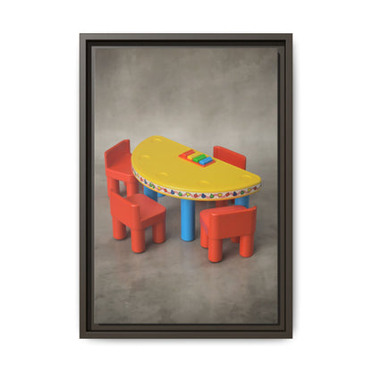 Poker Table Framed Canvas Gallery Wrap