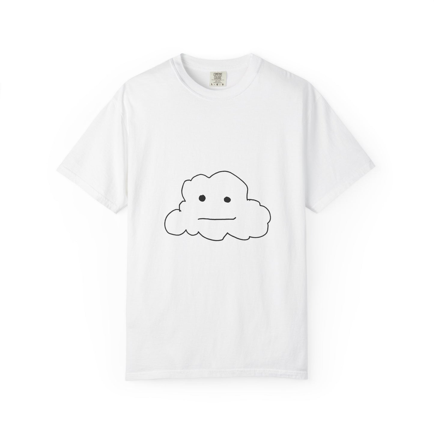 Garment-Dyed T-Shirt with Minimalist Cloud Design, Unisex Tee, Casual Wear, Gift for Friends, Everyday Style, Summer Fashion