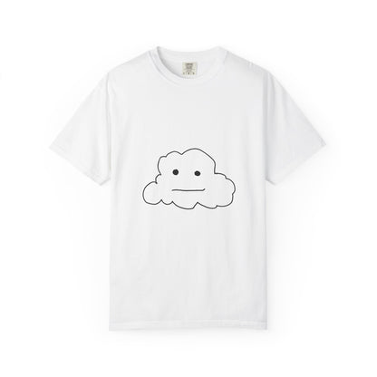 Garment-Dyed T-Shirt with Minimalist Cloud Design, Unisex Tee, Casual Wear, Gift for Friends, Everyday Style, Summer Fashion