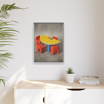 Poker Table Framed Canvas Gallery Wrap
