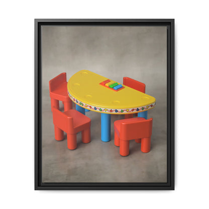Poker Table Framed Canvas Gallery Wrap