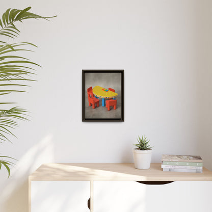 Poker Table Framed Canvas Gallery Wrap