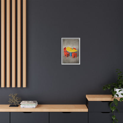 Poker Table Framed Canvas Gallery Wrap