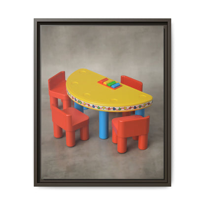 Poker Table Framed Canvas Gallery Wrap