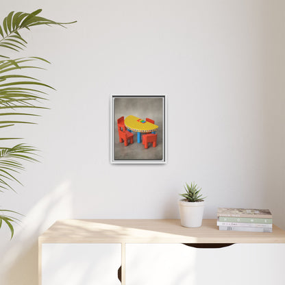 Poker Table Framed Canvas Gallery Wrap
