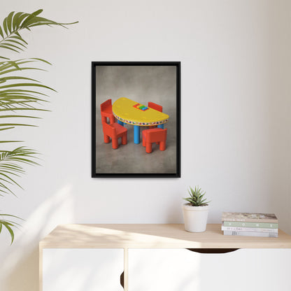 Poker Table Framed Canvas Gallery Wrap