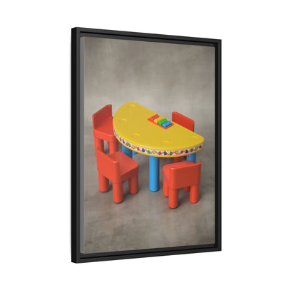 Poker Table Framed Canvas Gallery Wrap