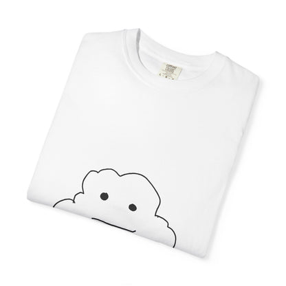 Garment-Dyed T-Shirt with Minimalist Cloud Design, Unisex Tee, Casual Wear, Gift for Friends, Everyday Style, Summer Fashion