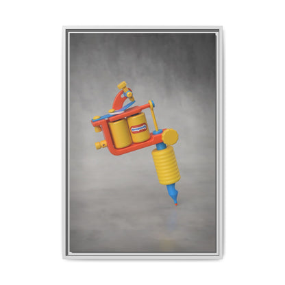Tattoo Gun Framed Canvas Gallery Wrap