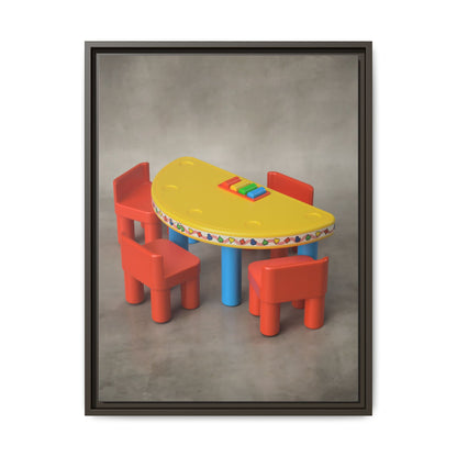 Poker Table Framed Canvas Gallery Wrap