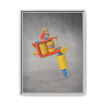 Tattoo Gun Framed Canvas Gallery Wrap