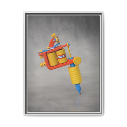 Tattoo Gun Framed Canvas Gallery Wrap
