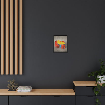Poker Table Framed Canvas Gallery Wrap