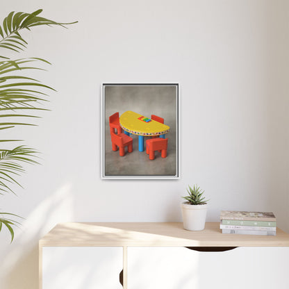 Poker Table Framed Canvas Gallery Wrap