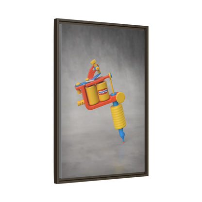 Tattoo Gun Framed Canvas Gallery Wrap