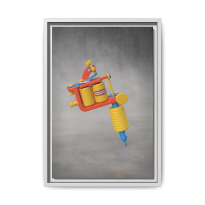 Tattoo Gun Framed Canvas Gallery Wrap