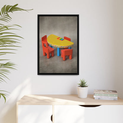 Poker Table Framed Canvas Gallery Wrap