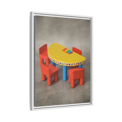 Poker Table Framed Canvas Gallery Wrap