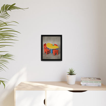 Poker Table Framed Canvas Gallery Wrap