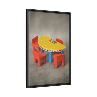 Poker Table Framed Canvas Gallery Wrap