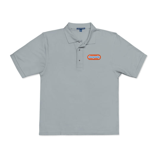 Embroidered 'Happiness' Chevron Polo — Classic Casual Work & Everyday Shirt