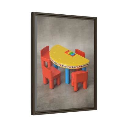 Poker Table Framed Canvas Gallery Wrap