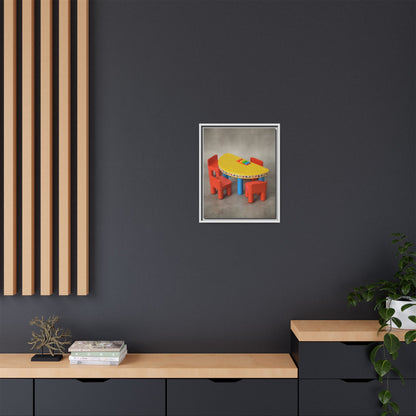 Poker Table Framed Canvas Gallery Wrap