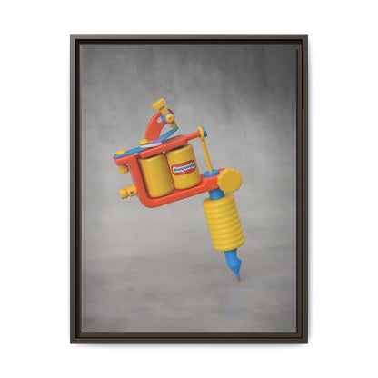 Tattoo Gun Framed Canvas Gallery Wrap