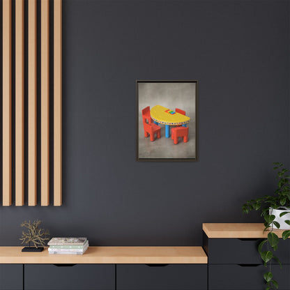 Poker Table Framed Canvas Gallery Wrap