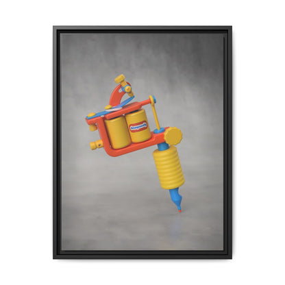 Tattoo Gun Framed Canvas Gallery Wrap