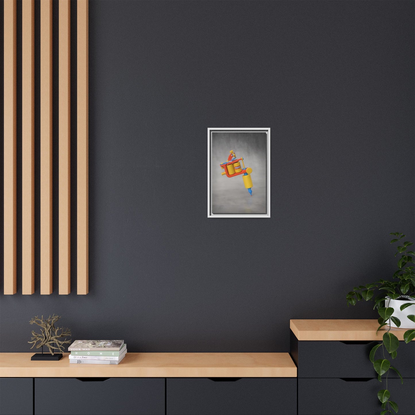 Tattoo Gun Framed Canvas Gallery Wrap