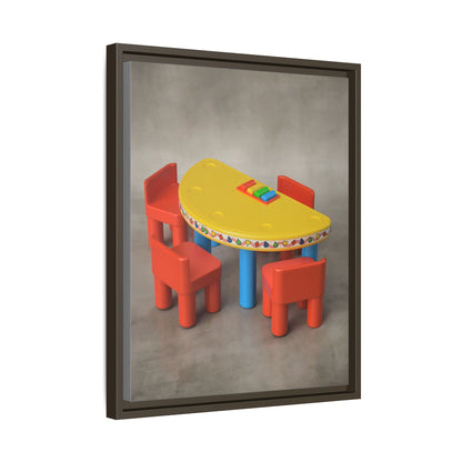 Poker Table Framed Canvas Gallery Wrap