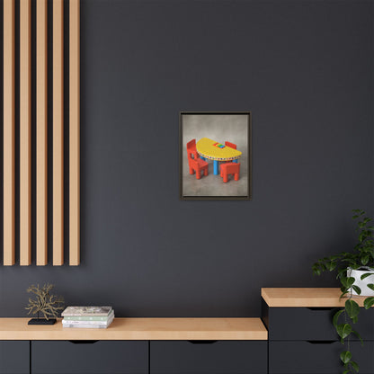Poker Table Framed Canvas Gallery Wrap